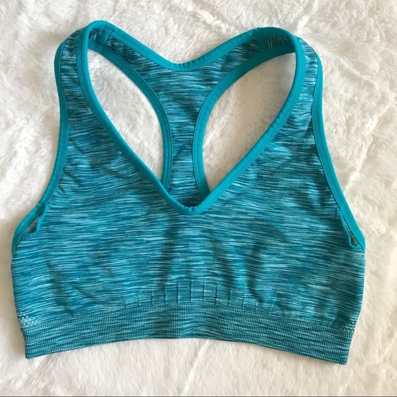 Columbia Turquoise Seamless Spacedye Sports Bra Size Medium Activewear - Picture 8 of 10